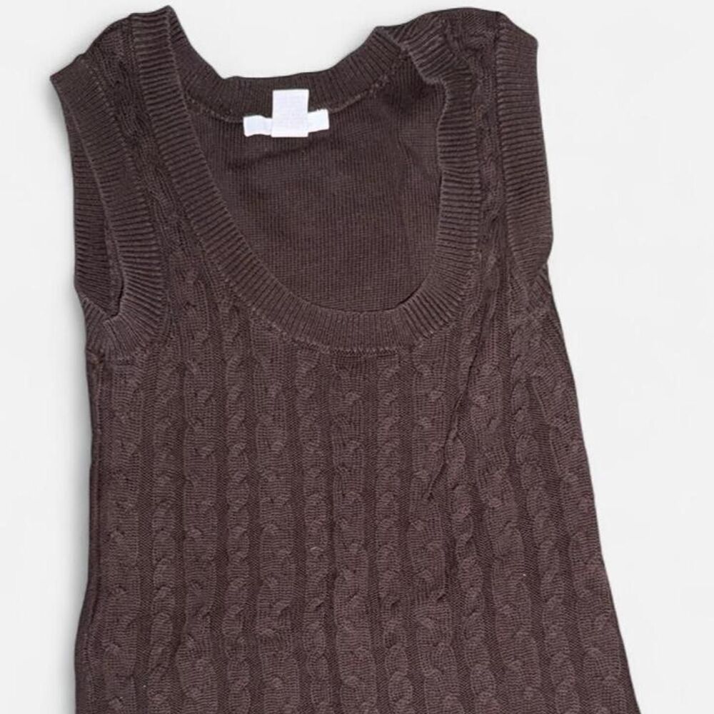 Charlotte Russe Women's Brown Cable Knit Vest